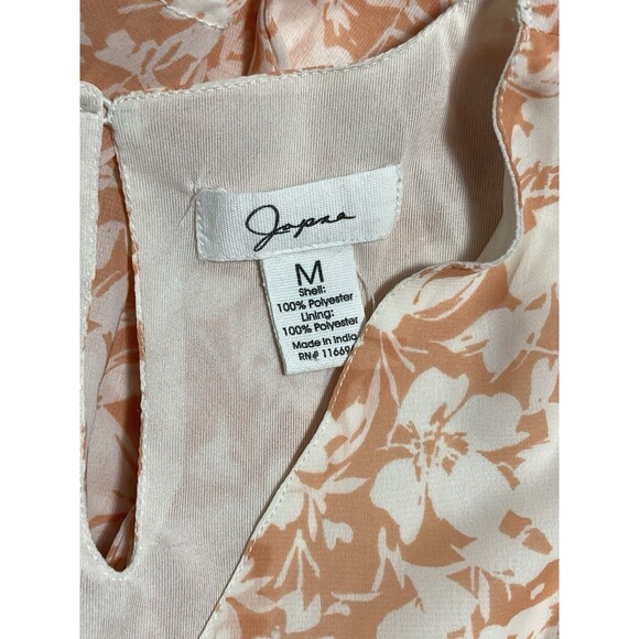 Japna Womens Sleeveless Dress Size Medium Coral Peach Color Lined Ruffled V Neck - Picture 7 of 7